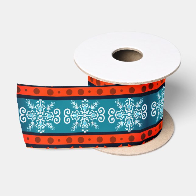 Cozy Winter Pattern  Satin Ribbon (Spool)