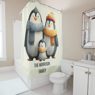 Cozy Winter Penguin Family