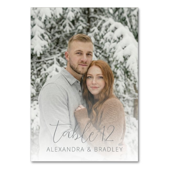Cozy Winter Photo Table Number (Back)