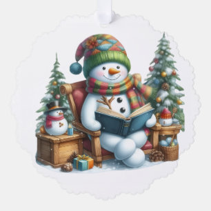 Cozy Winter Read: A Snowman’s Christmas Storytime Ornament Card
