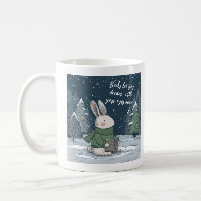 Cozy Winter Reading Book Coffee Mug (Left)