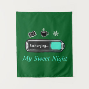 Cozy Winter Recharging Mode My Sweet Night Tapestry