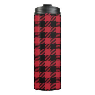 Cozy Winter Red Buffalo Check Thermal Tumbler