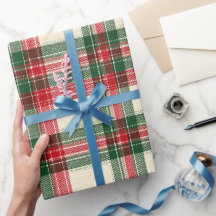 Cozy Winter Red Green Holiday Plaid Pattern