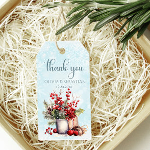 Cozy Winter Rowan berry bouquet Wedding Gift Tags