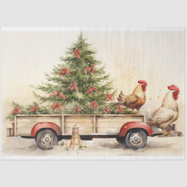 Cozy Winter Scene:  Guardians of the Tree Farm Tissue Paper (Front)
