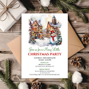 Cozy winter scene holiday celebration invite