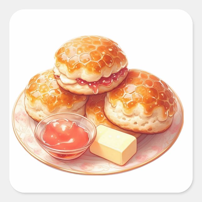 Cozy Winter Scones Sticker – Jam & Butter (Front)