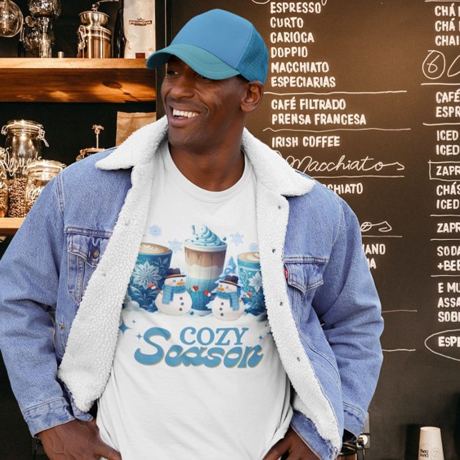 Cozy Winter Season Snowman Coffee Christmas Xmas T-Shirt (Creator Uploaded)