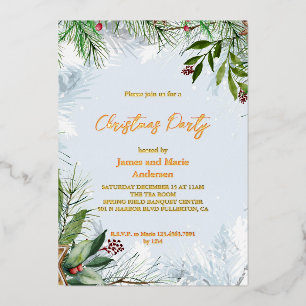 Cozy Winter Snow Greenery Christmas Party