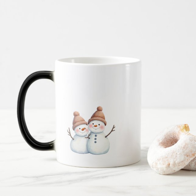 Cozy Winter Snowmen coffe mug  (With Donut)