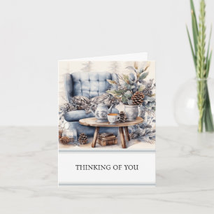 Cozy Winter Thinking of You Card Customizable
