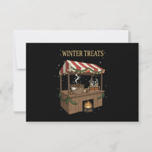 Cozy Winter Treats Christmas Market Stall  Thank You Card