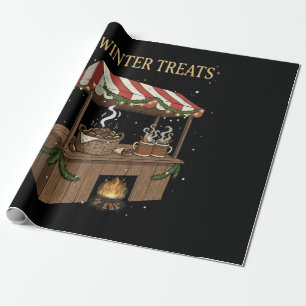 Cozy Winter Treats Christmas Market Stall  Wrapping Paper
