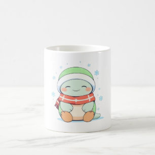 Cozy Winter Turtle with Scarf Kawaii Design Coffee Mug