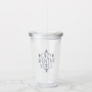 Cozy Winter Vibes Design Acrylic Tumbler
