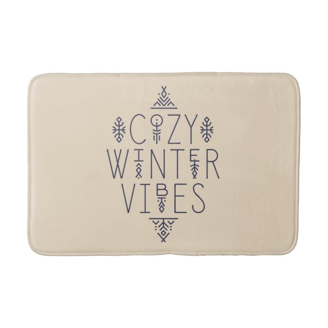 Cozy Winter Vibes Design Bath Mat (Front)