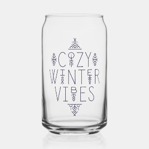 Cozy Winter Vibes Design Can Glass