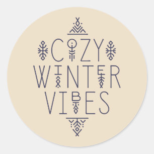Cozy Winter Vibes Design Classic Round Sticker