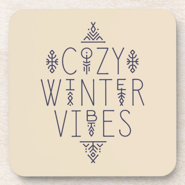 Cozy Winter Vibes Design Coaster (Front)