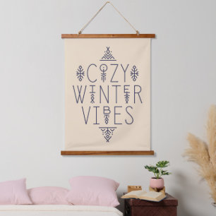 Cozy Winter Vibes Design Hanging Tapestry