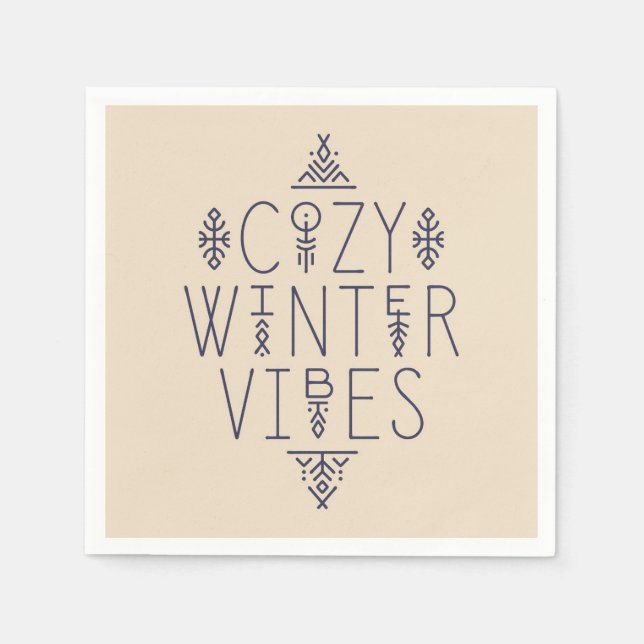 Cozy Winter Vibes Design Napkin (Front)