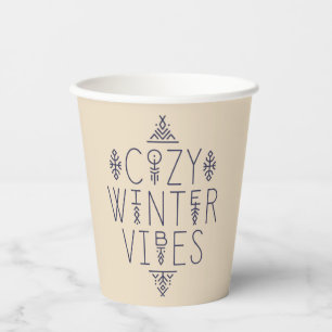 Cozy Winter Vibes Design Paper Cups