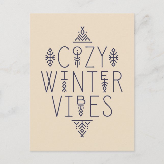 Cozy Winter Vibes Design Postcard (Front)