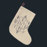 Cozy Winter Vibes Design Small Christmas Stocking<br><div class="desc">Embrace the comfort of the season with this Cozy Winter Vibes design featuring elegant typography and delicate snowflake accents. Ideal for creating seasonal decor or gifts that bring warmth and style to any space during the chilly months.</div>