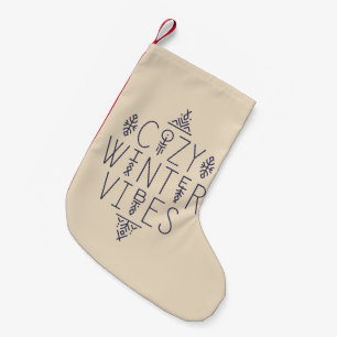 Cozy Winter Vibes Design Small Christmas Stocking