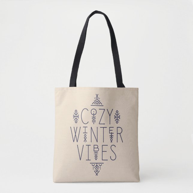 Cozy Winter Vibes Design Tote Bag (Front)