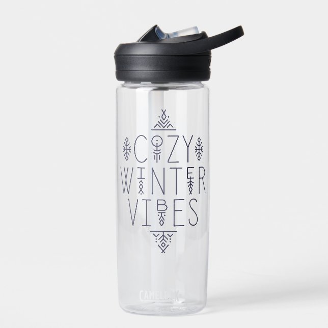 Cozy Winter Vibes Design Water Bottle (Left)