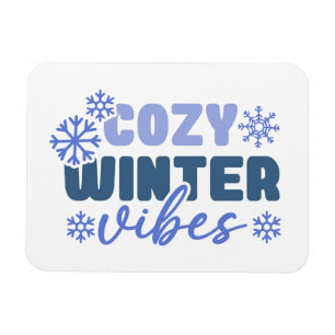 Cozy Winter Vibes - Snowflake Typography Magnet
