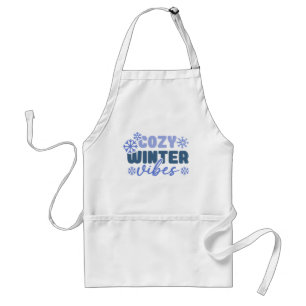 Cozy Winter Vibes - Snowflake Typography Standard Apron
