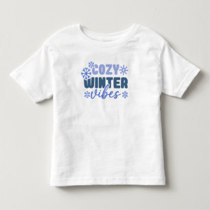 Cozy Winter Vibes - Snowflake Typography Toddler T-shirt