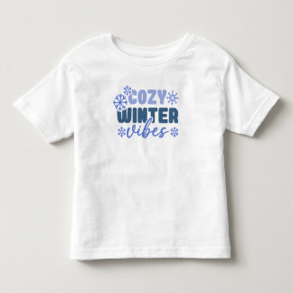 Cozy Winter Vibes - Snowflake Typography Toddler T-shirt