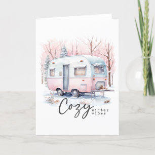 Cozy Winter Vibes, Vintage Camper Holiday Card