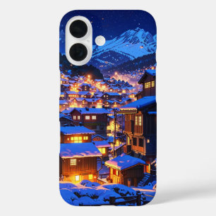 Cozy Winter Village iPhone 16 Case