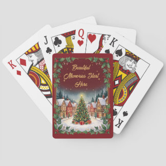 Cozy Winter Village Christmas Poker Cards