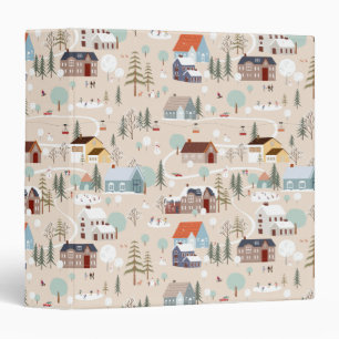 Cozy Winter Village Scene Pattern Binder