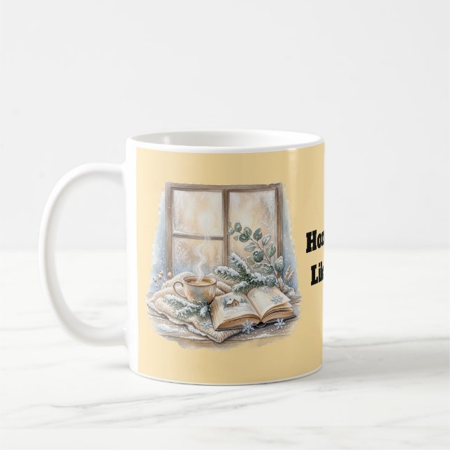 Cozy Winter Window Watercolor  Coffee Mug (Left)