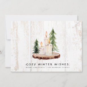 Cozy Winter Wishes   Weathered Wood Country  Holiday Card