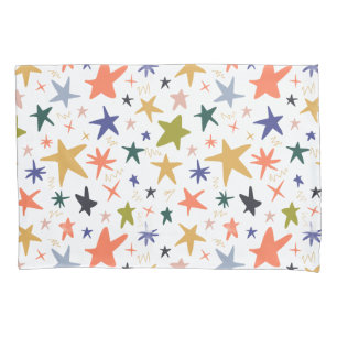 Cozy Winter With Vibrant Colorful Star Pattern Pillowcase