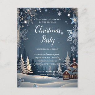Cozy winter wonderland Christmas Party Postcard