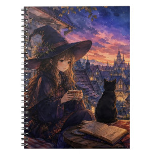 Cozy Witch Evening Spiral Notebook