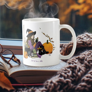 Cozy Witch Vibes Halloween Pumpkins Purple Coffee Mug