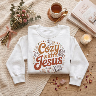 Cozy with Jesus. Thanksgiving t shirt design