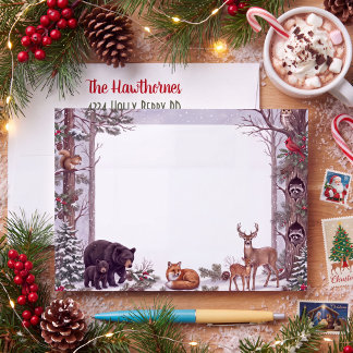 Cozy Woodland Animal Christmas  Envelope