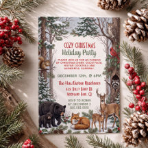 Cozy Woodland Animal Christmas Party
