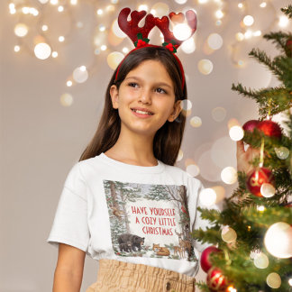 Cozy Woodland Animals Christmas  T-Shirt